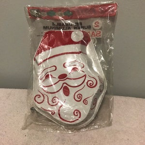 Vintage super aluminum Santa Claus holiday cake pan set of 2 new in packaging