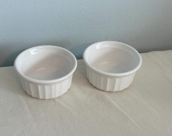 Vintage Corning Ware White Mini Roaster Corning Ware French White 4oz 115 mL Ramekins Set of 2 Home Kitchen stoneware Serving Decor