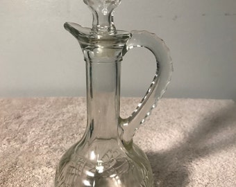 Vintage Avon Cruet Moonwind 8 FL OZ Clear Pressed Glass Cologne Decanter Office Home and Kitchen Glassware decor