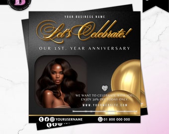 Anniversary Flyer, Celebration Flyer, Business Anniversary Flyer, Birthday Sale Flyer, Social Media Flyer, DIY Flyer Design, Sale Flyer