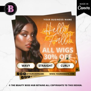 Fall Season Hair Flyer, Hair Business Flyer, Hair Bundle Flyer, Wig Business Flyer, Hair Flyer Special, Hairstylist Flyer, Hair Extensions