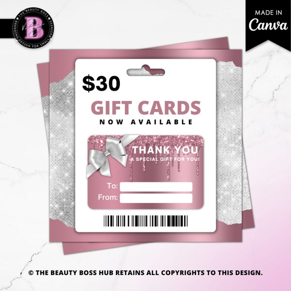 Gift Card Flyer, Gift Certificate Template, Gift Voucher Template, Beauty, Hair, Lashes, Salon, Nails, Makeup, Spa, Lash, Boutique, Waxing