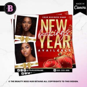 New Year Booking Flyer, Book Now Flyer, Appointments Available Flyer, Booking Flyer Template, Book With Me Flyer, Hair, Nail, Lash, Makeup