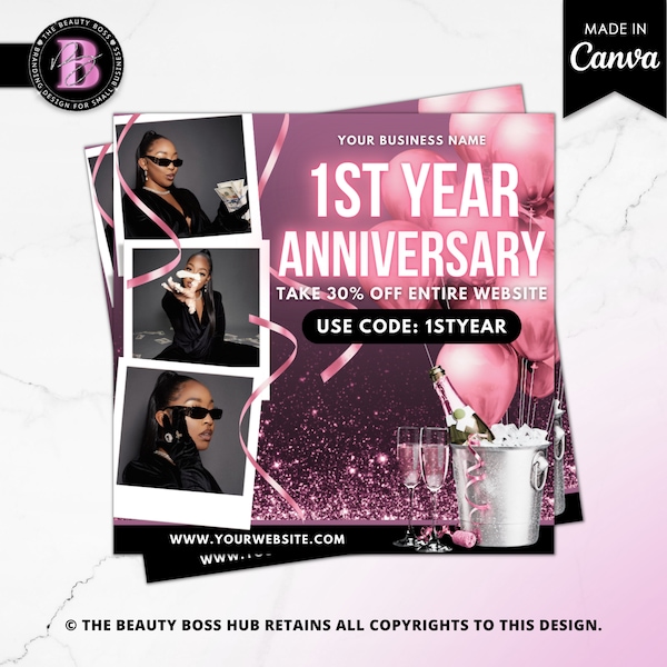 Business Anniversary Flyer, Celebration Flyer, Anniversary Flyer, Birthday Sale Flyer, Social Media Flyer, DIY Flyer Design, Sale Flyer