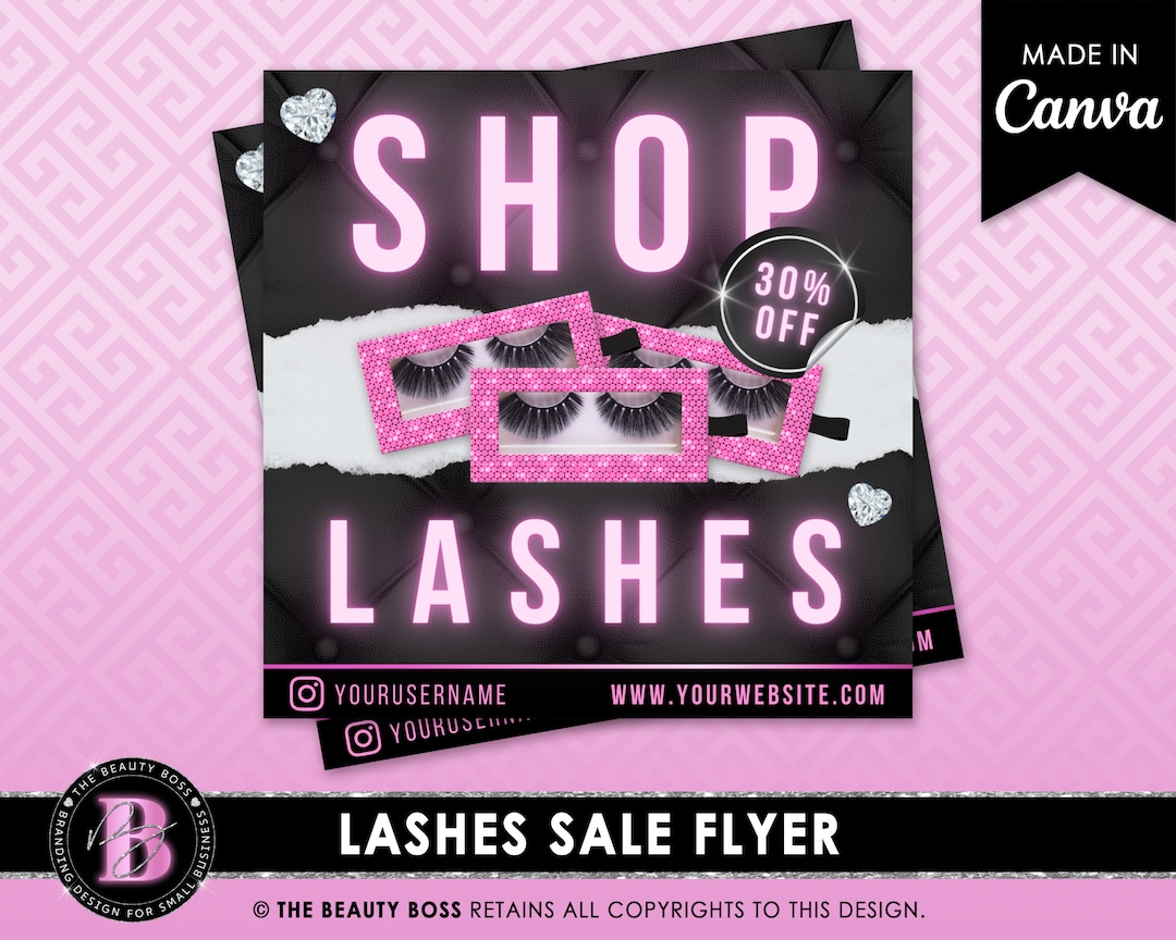 Lashes Sale Flyer Lash Tech Flyer Mink Lashes Flyer Etsy