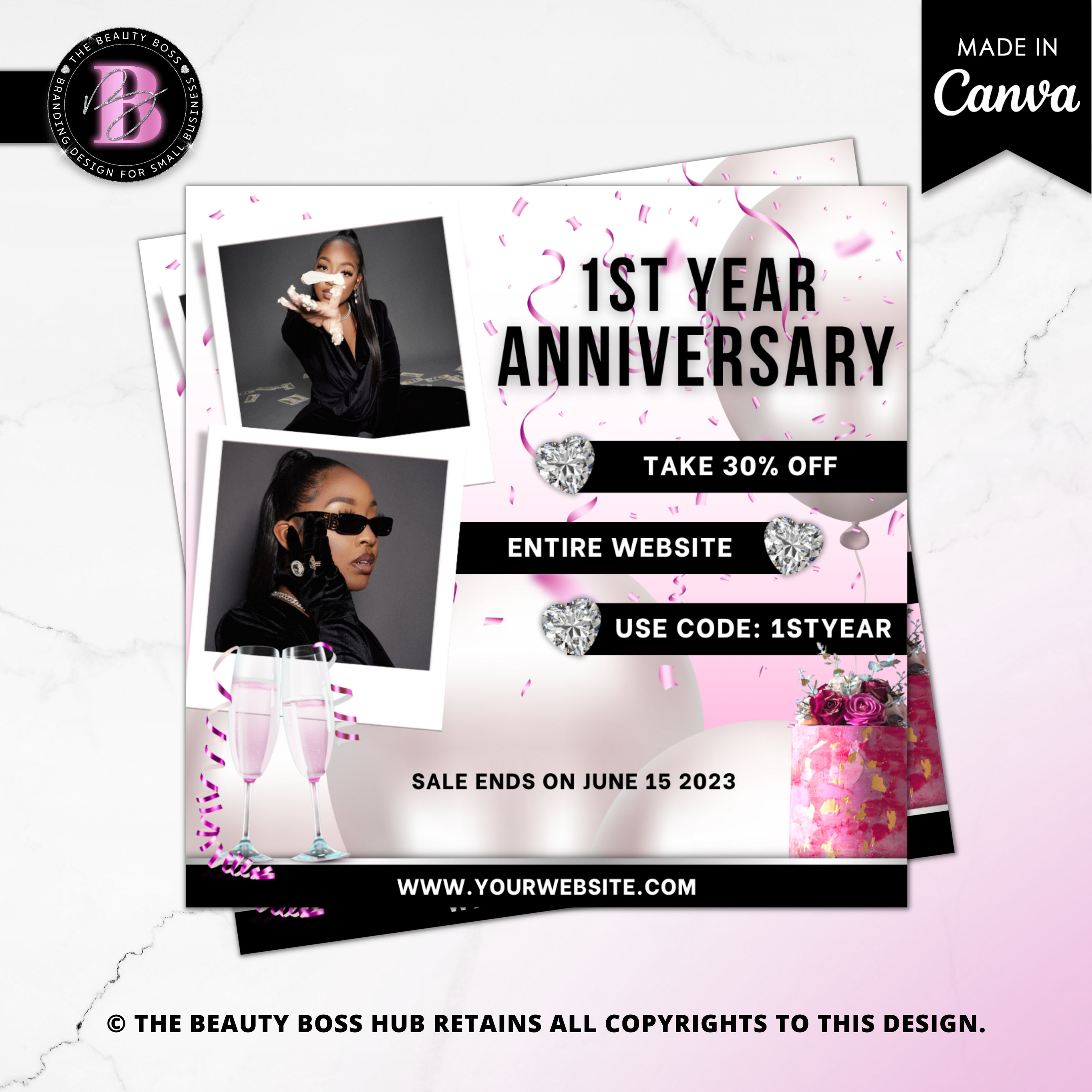 Business Anniversary Flyer Template: DIY Instagram Post (Canva)