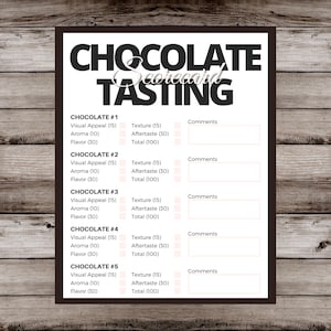 Descarga instantánea Descarga digital del cuadro de mando de degustación y calificación de chocolate