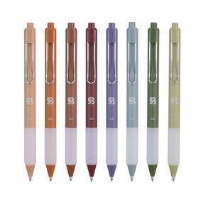 BLIEVE - Stylos gel de couleur terreuse avec finition mate froide, écriture douce pour un journal et note biblique qui ne coule pas