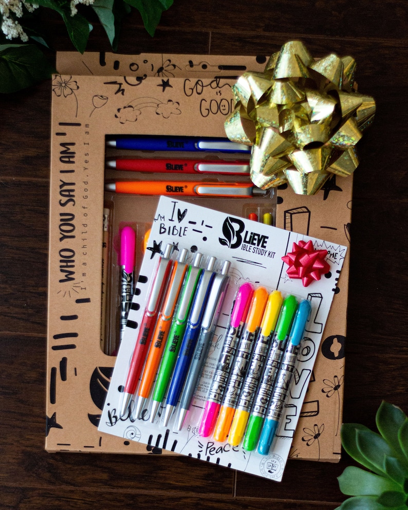 Bible Study Kit With Gel Highlighters And Pens No Bleed Etsy