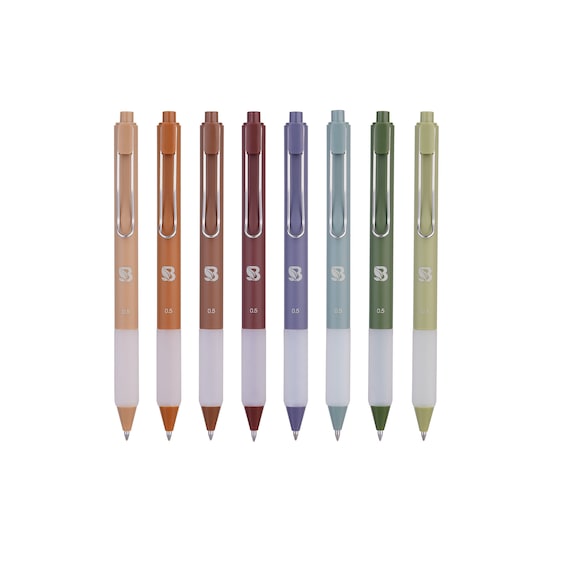 Earthy Color Gel Pens - Smooth Writing, Bible Journaling (Set of 8)
