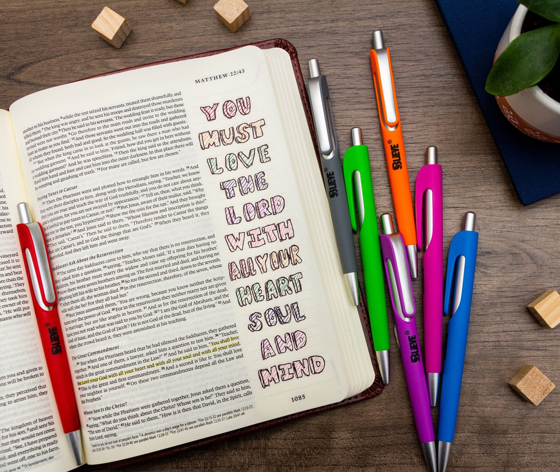 BLIEVE Bible Pens No Bleed Through Pack of 7 Colorful Pens Etsy