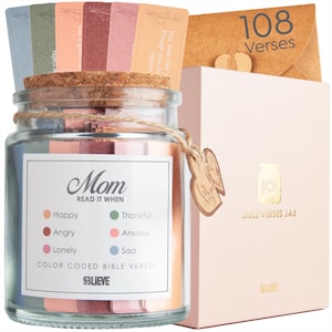 Bible Verse Jar: Daily Scripture Encouragement Gift, Christian Mother's Day Gift, Easter Gift for Basket Stuffers