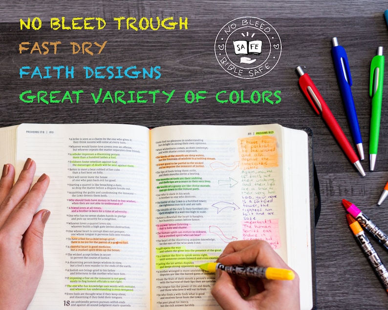 Bible Study Kit With Gel Highlighters And Pens No Bleed Etsy