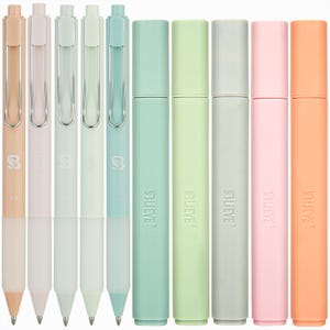 Pastel Highlighters and Gel Pens Set – Soft Color No Bleed
