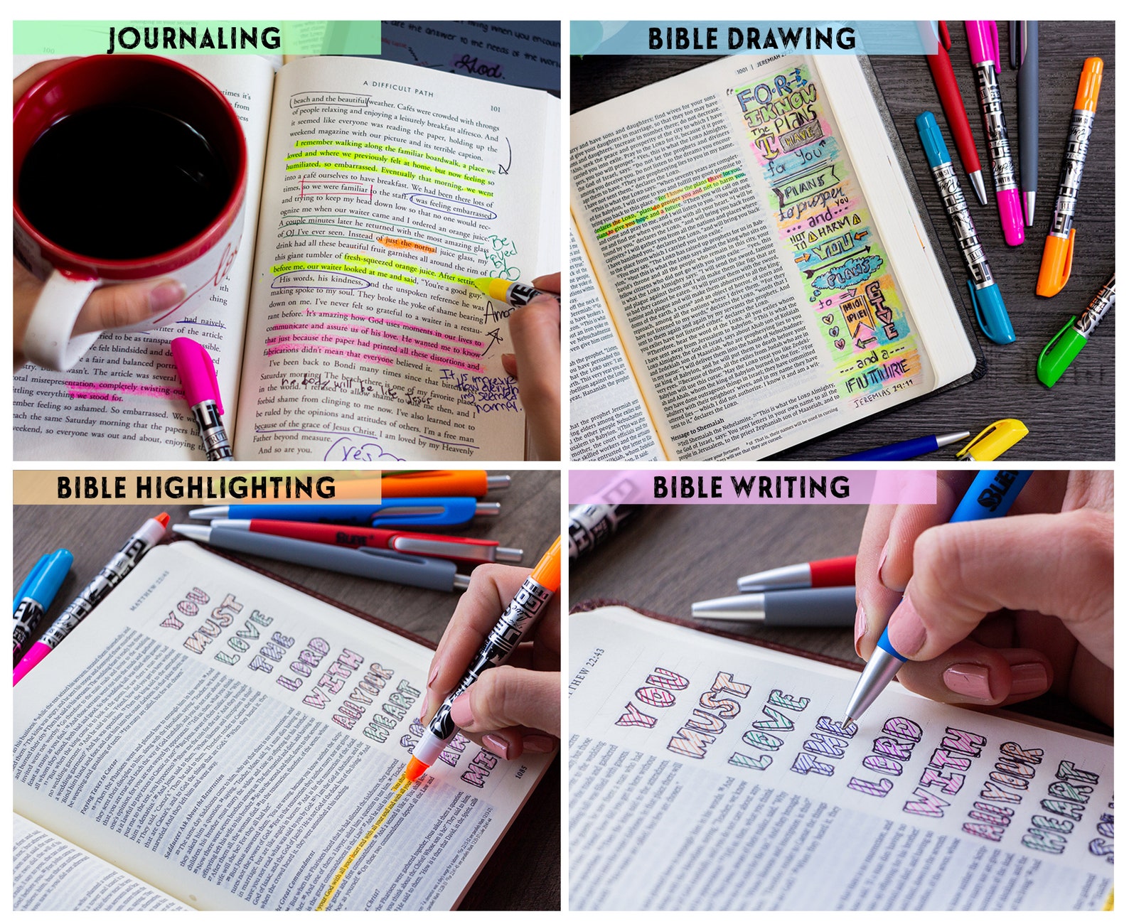 Bible Study Kit With Gel Highlighters and Pens No Bleed Etsy