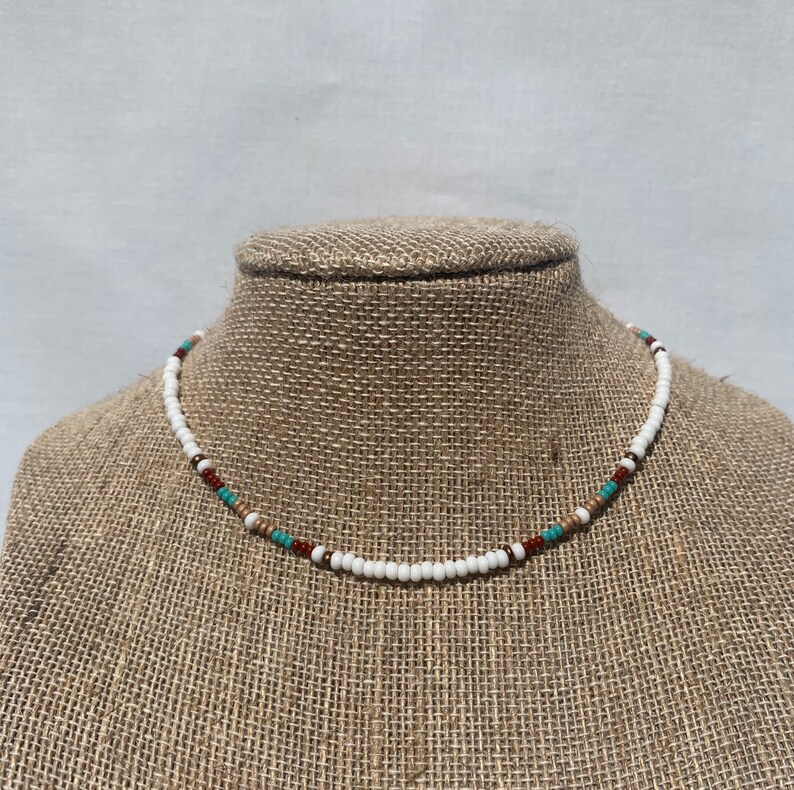 Handmade Beaded Small Necklace Choker \u2018Way Out West\u2019