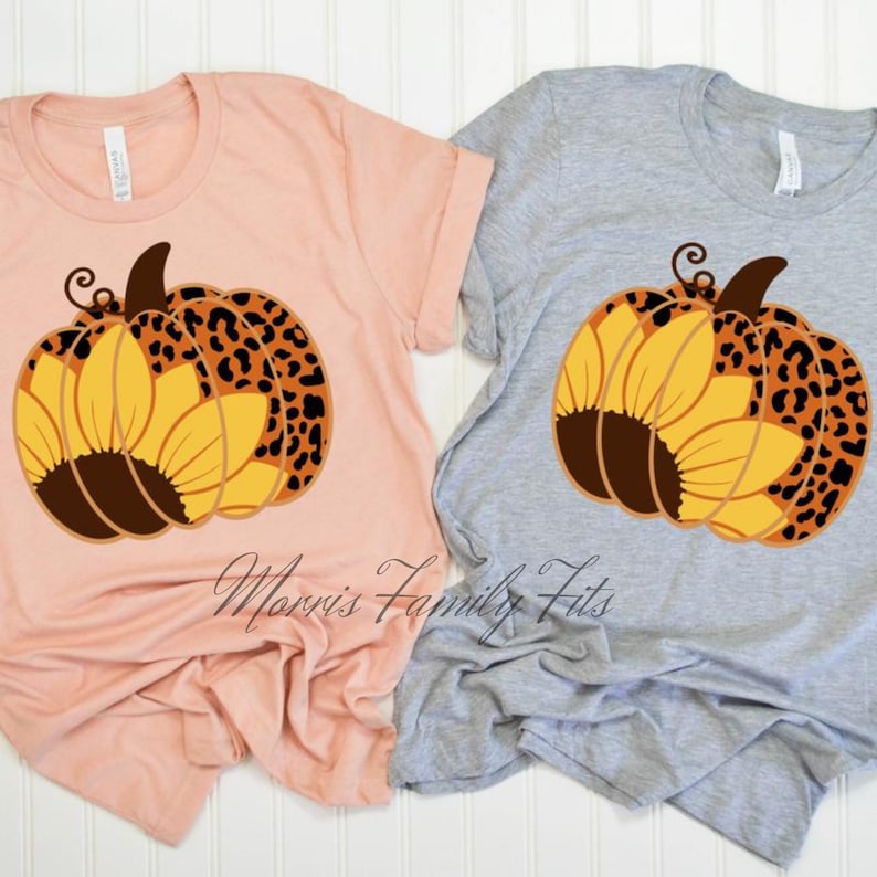 It\u2019s Fall Y\u2019all Women\u2019s T-shirts Sunflower Pumpkin Shirt Thanksgiving Shirt Leopard Pumpkin Shirt Ladies Fall Shirt