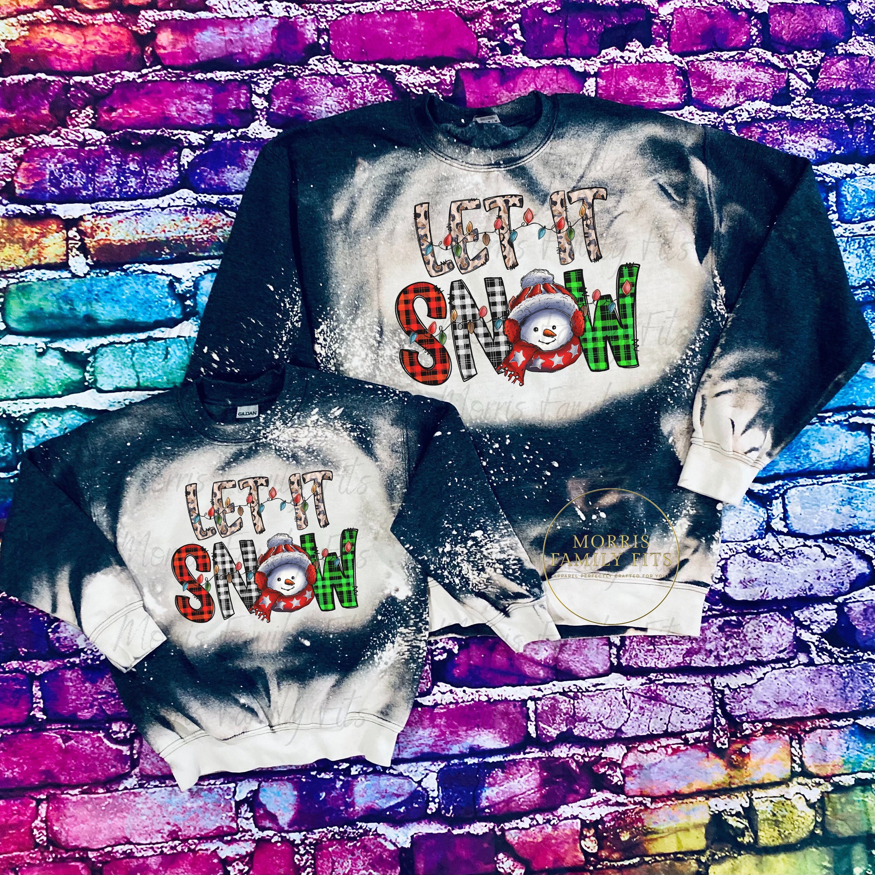 Let It Snow Bleached Sweatshirt Snowman Christmas Sweatshirt - Etsy Canada