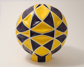 Handmade Ceramic Sphere - With acrylic paint