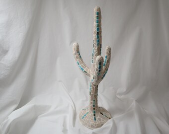 Titled "Cowboy Cactus" Handmade from Turquoise and Marble