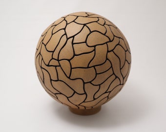 Titled "Pattern of Thought" Handmade Ceramic Sphere