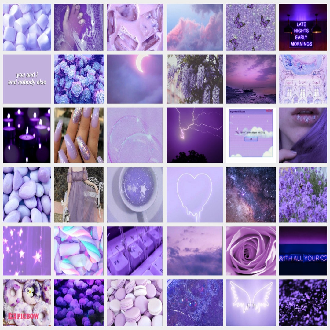 Purple Aesthetic Collage Wall Kit - Etsy