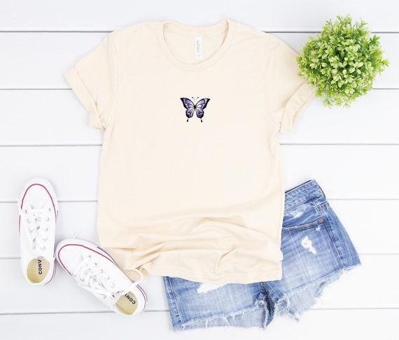 Women Etsy T-shirts Butterfly T-shirt Shirts Tumblr Shirt Shirts Butterfly Brandy for Melville Butterfly Women\'s -