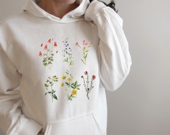 Wildflower Hoodies | Botanical Hoodies | Hoodies with Flowers | Women's Hoodies | Girl's Hoodies | Hoodies for Women | Flower shirts