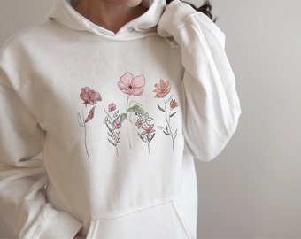 Wildflower Hoodies | Botanical Hoodies | Hoodies with Flowers | Women's Hoodies | Girl's Hoodies | Hoodies for Women | Flower shirts