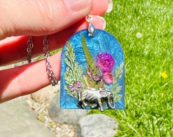 Blue Window Elephant  Pendant!