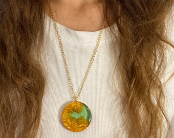 Green and Gold circle geode!