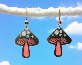 Red Mushroom Earrings
