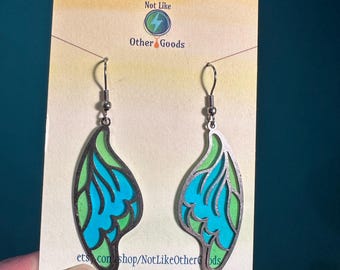 Blue and Green Silver Wings