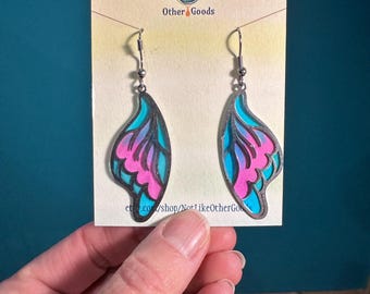 Blue and Pink Silver Wings