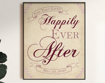 Happily Ever After Printable Poster for Wedding or Anniversary