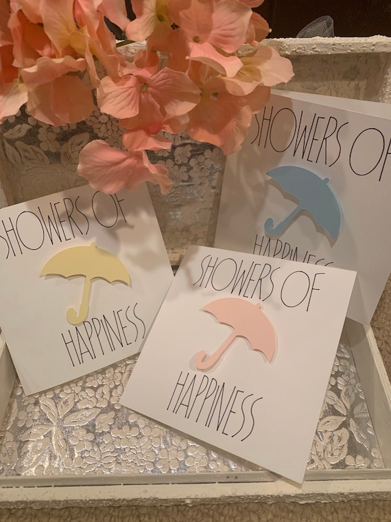 Showers of Happiness Greeting Card and Clear Envelope bridal | Etsy