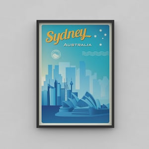 Sydney - Vintage Cities Travel Collection - Australia - Printable Wall Art **Instant Download**