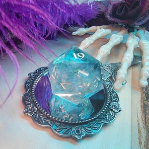 Glimmering Sea-- Handmade Resin DnD D and D D&D Dungeons and Dragons Pathfinder RPG Chonk Jumbo D20