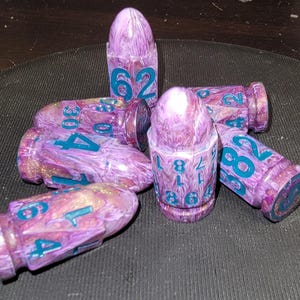 Remnants of Fall Out-- Handmade Resin 7Pcs Polyhedral DnD Dungeons and Dragons D&D D and D Pathfinder RPG Bullet Dice Sets
