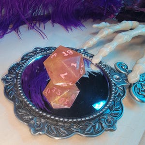 Liquid Luck-- Handmade Resin 7Pcs Polyhedral DnD Dungeons and Dragons D&D D and D Pathfinder RPG Sharp Edged Dice Sets