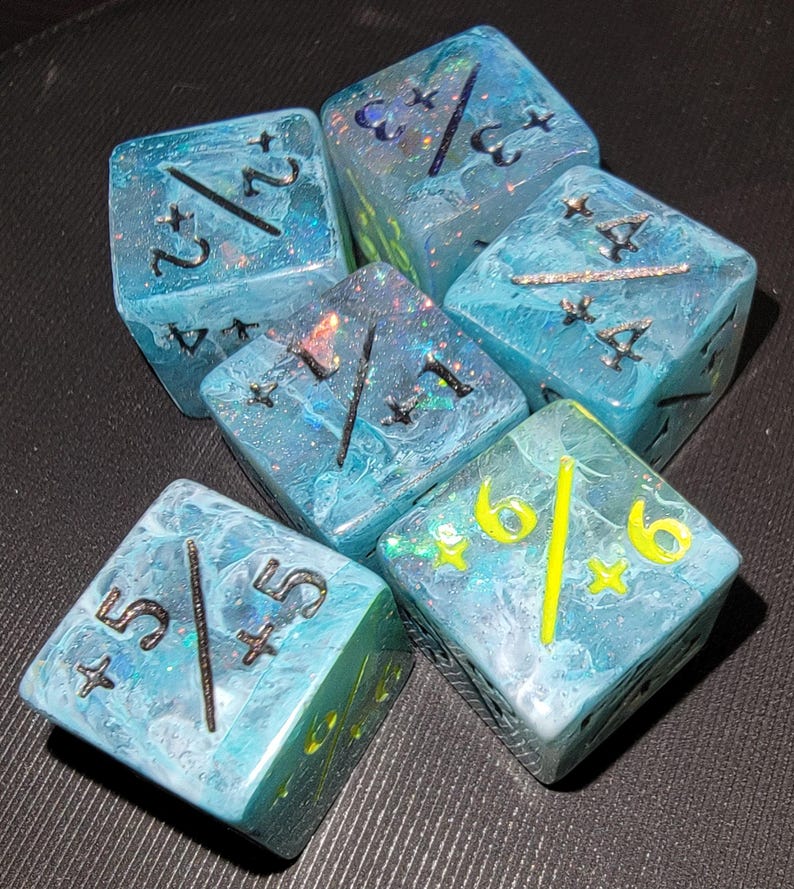 Countdown to Damage-- Handmade Resin Damage Counter D6 for Mtg, Ttrpgs ...