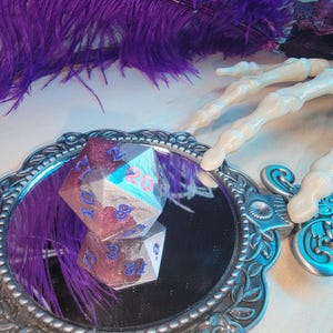 Courting Royalty-- Handmade Resin 7Pcs Polyhedral DnD Dungeons and Dragons D&D D and D Pathfinder RPG Sharp Edged Dice Sets