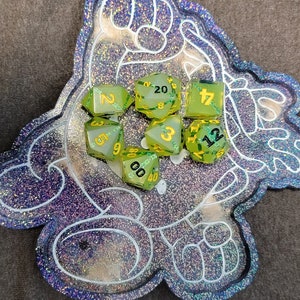 Disco Lace--Handmade Resin 7Pcs Polyhedral DnD Dungeons and Dragons D&D D and D Pathfinder RPG Sharp Edged Dice Sets
