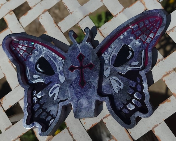 Goth Moth Mysteries-- Handmade Resin Ring Dish