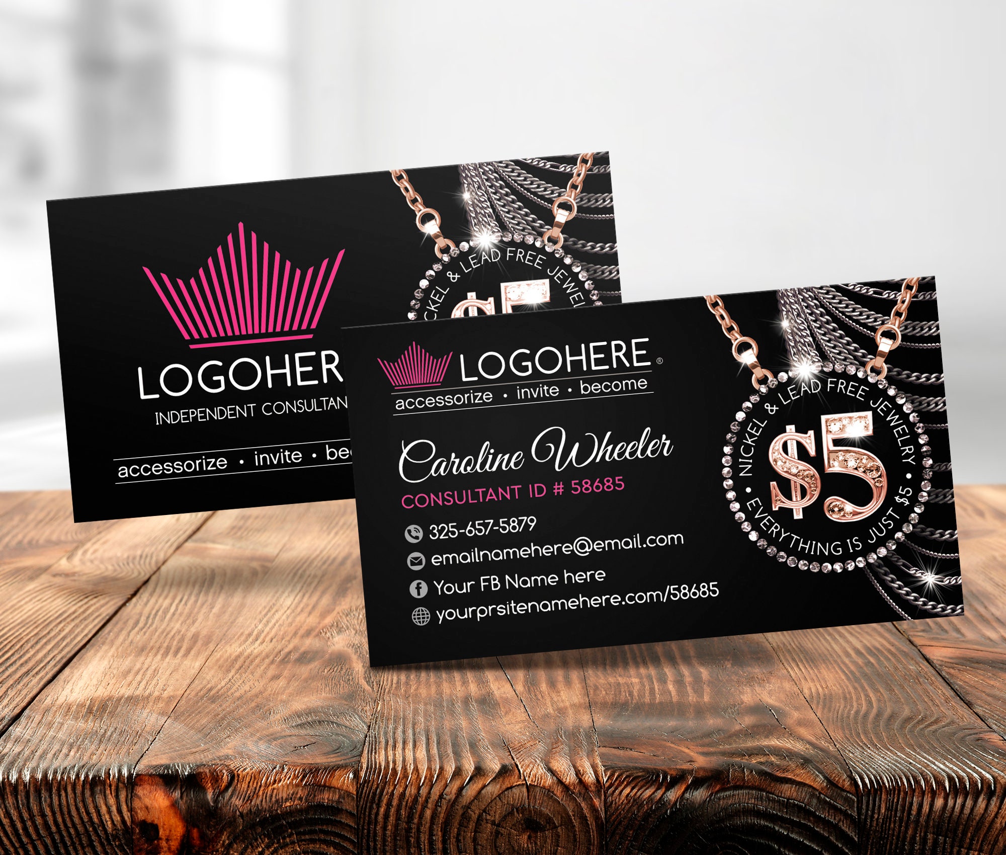 Business cards Jewelry Accessories Business Card Printable Etsy