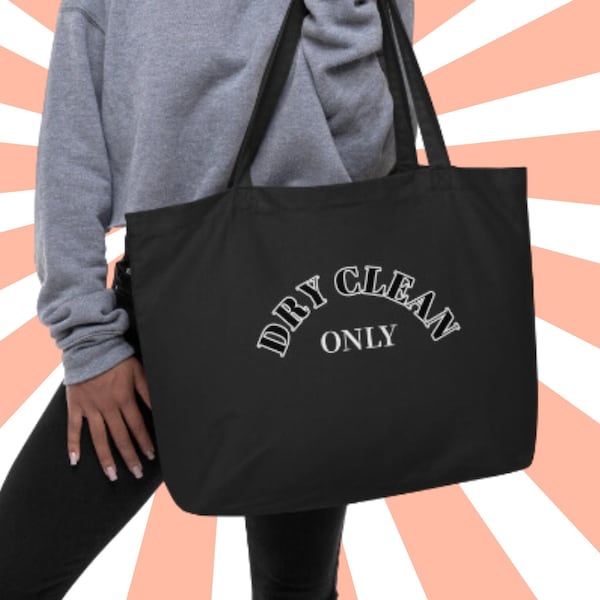 Dry Clean Only Items Large Organic Tote Bag,  Laundry Tote, Laundry Bags,  College Dry Cleaning Bag Eco-Friendly Lifestyle