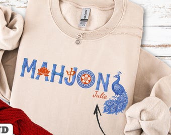 Custom Mahjong Sweatshirt, Personalized Fall Clothing Gift, Mahj Squad Hostess