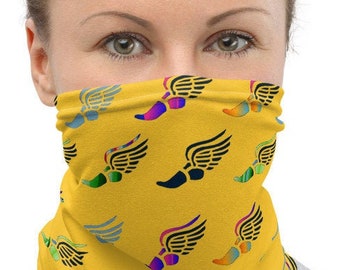 Yellow Back Winged Runner  Neck Gaiter Face Mask 3-in-1 FaceMask,Multi-function,Head/Hairband,Shields,Neck-warmer,Sweatband,Dust Mask