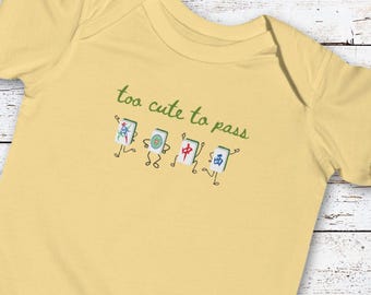Charleston Mahjong Infant Bodysuit, Mahjong Player Baby Gift, Newborn Mahj Outfit, Baby Shower Gift, Mahjong Social Club Infant Clothing