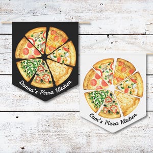 Custom Pizza Lover Wall Art Pennant Banner,Personalized Birthday Wall Art Gift, Bar Cart Art, Dorm Room Decor, Eatery Pizza Oven Gift